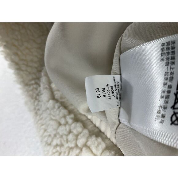 Gap Icon Sherpa Jacket Ivory Womens Large V/300717 - Picture 5 of 8
